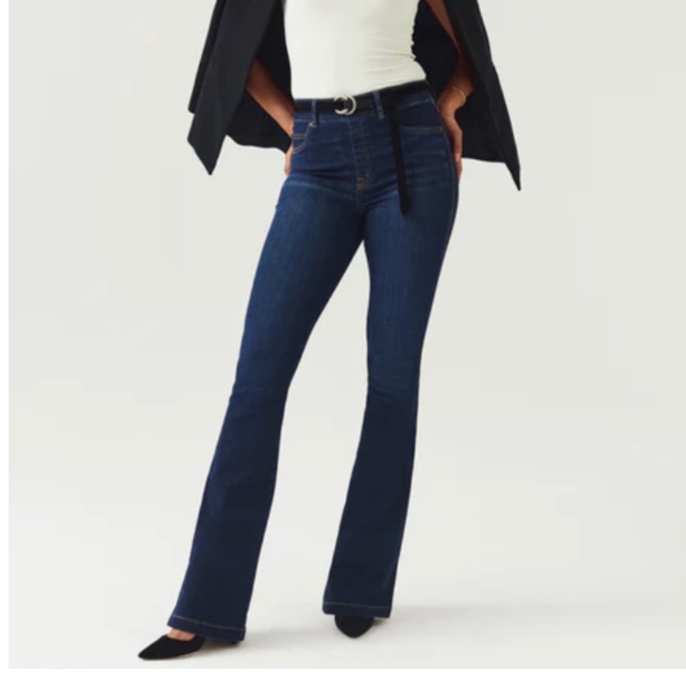 Spanx Flare Jeans, Midnight Shade (Size 1X)